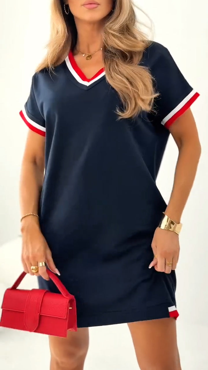 Daelora - Casual zomerjurk met contrasterende randen