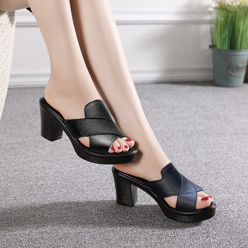 Izyra - Dames Sandalen Comfort Met Dikke Zool Gemiddelde Hak Dagelijkse Stijl