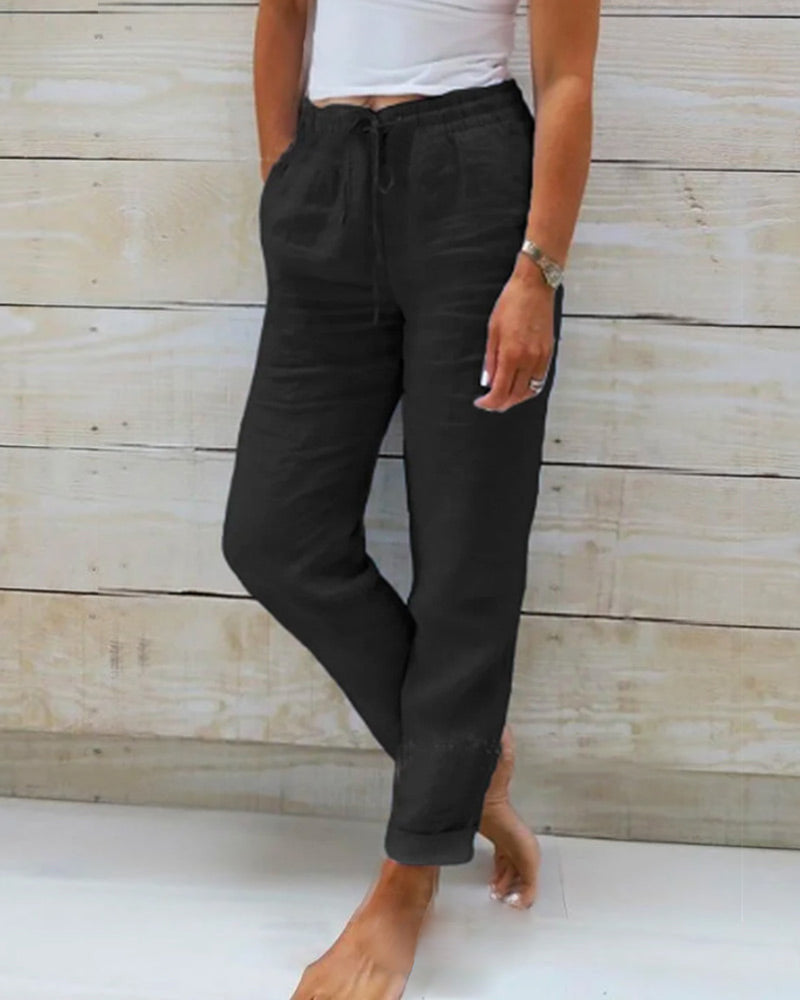 Tamina - Casual Broek met Trekkoorden