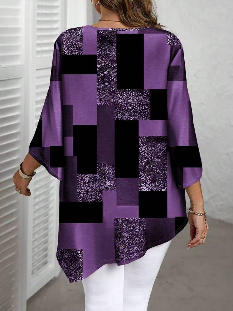 Rhosalivelle - Oversized Blouse met Geruit Motief