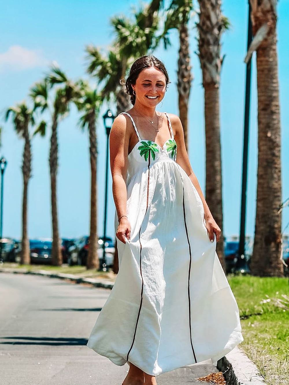 Joan - Pretty Palm Maxi Dress
