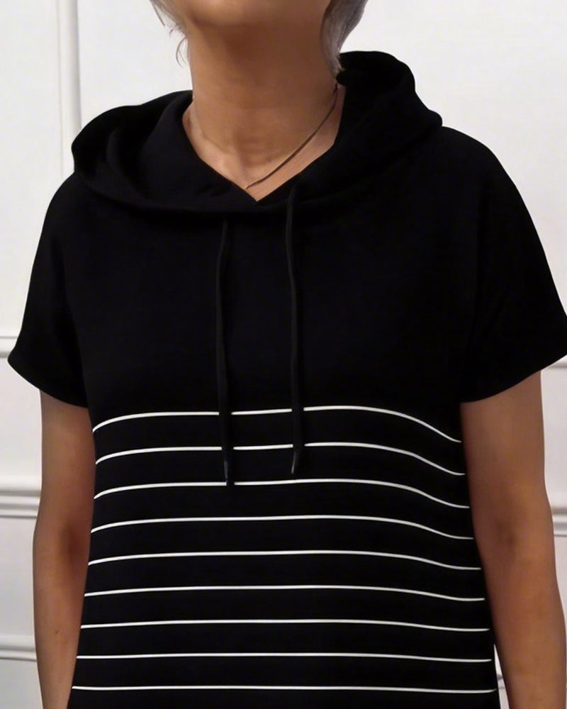 Gavellea - Dames Hoodie Jurk Gestreept Comfortabel Casual Voor Dagelijks Gebruik