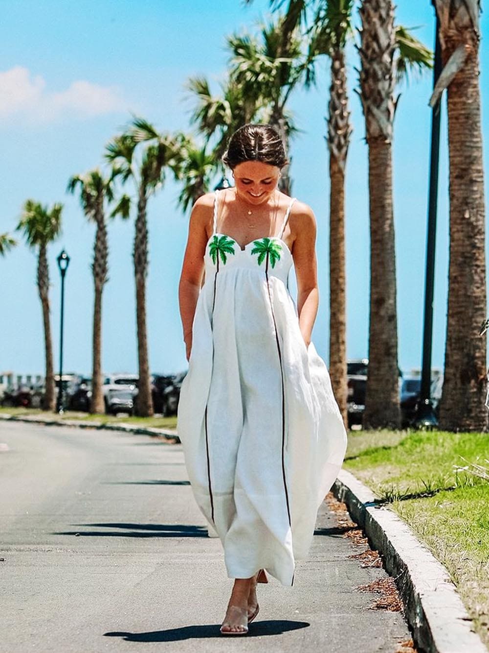 Joan - Pretty Palm Maxi Dress