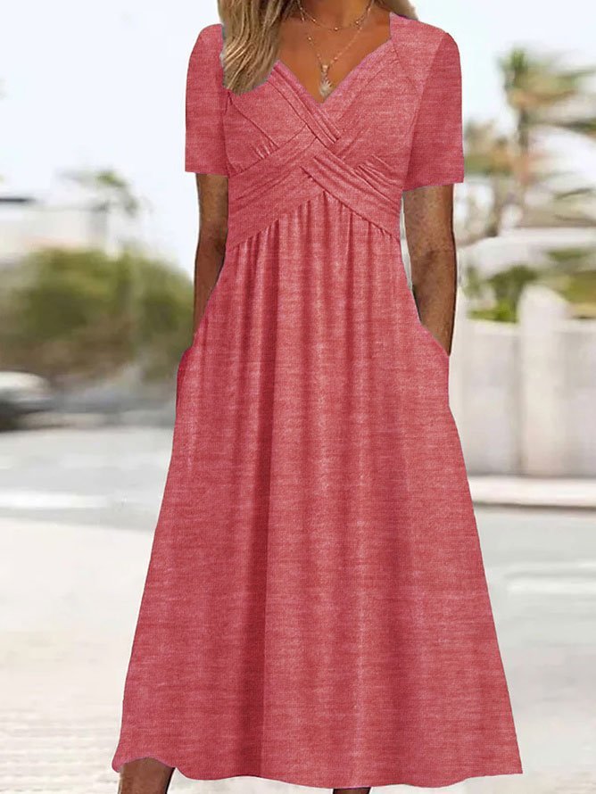 Malina - Elegante V-hals jurk met vloeiend silhouet
