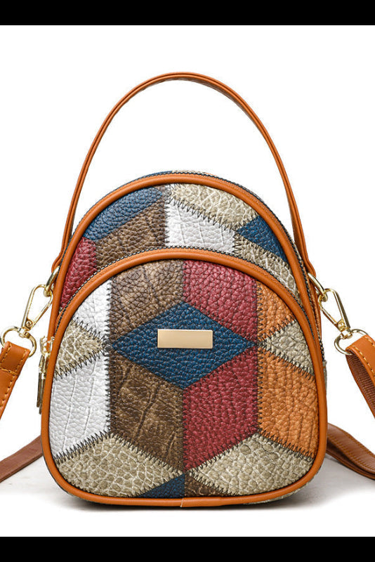 Veerle - Dames tas patchwork in PU met schouderband