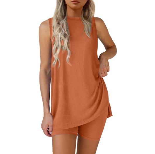 Lorevyn - Dames tweedelig mouwloos set met fietsshorts