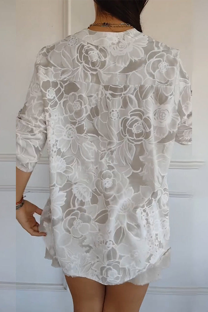Wilhelmina - Damesblouse in florale kant