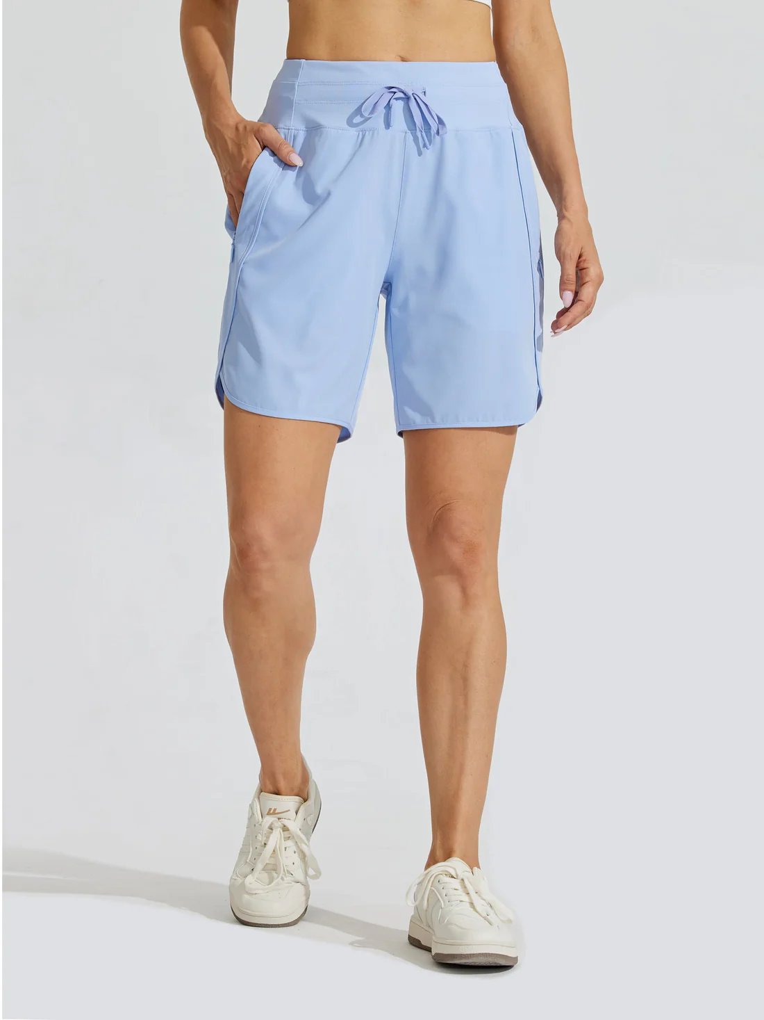 Tyrelle - Dames sportshort met hoge taille en trekkoord