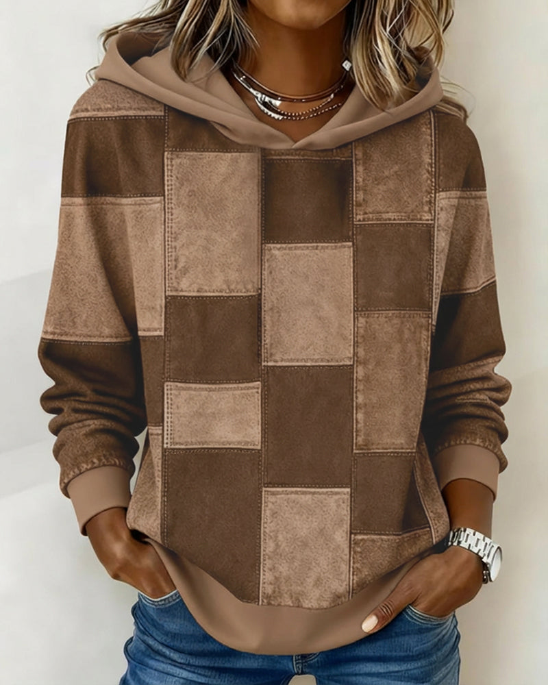 Gwenarissa - Moderne Denim Patchwork Hoodie