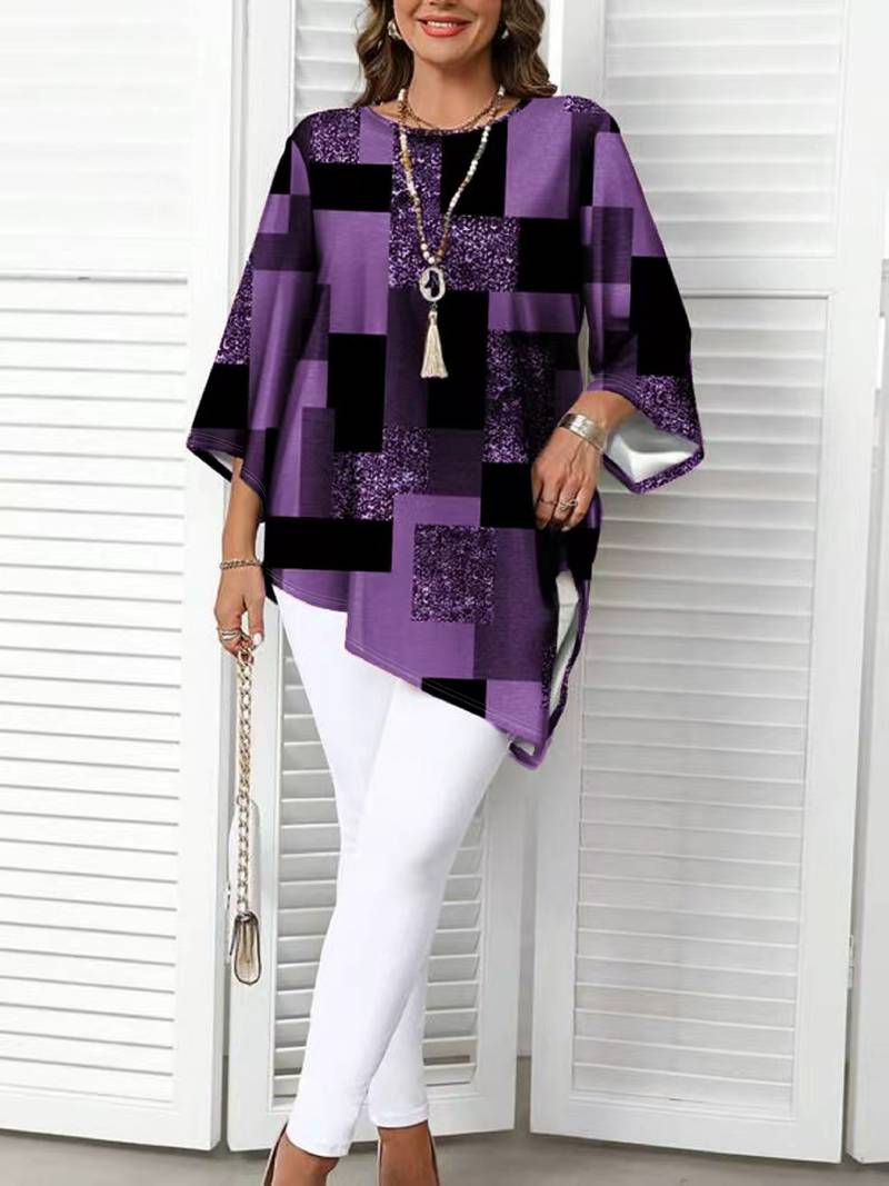Rhosalivelle - Oversized Blouse met Geruit Motief