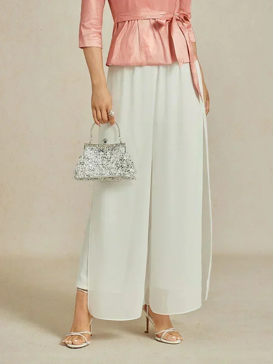 Marilivra - Rechte Broek met Chiffon Split