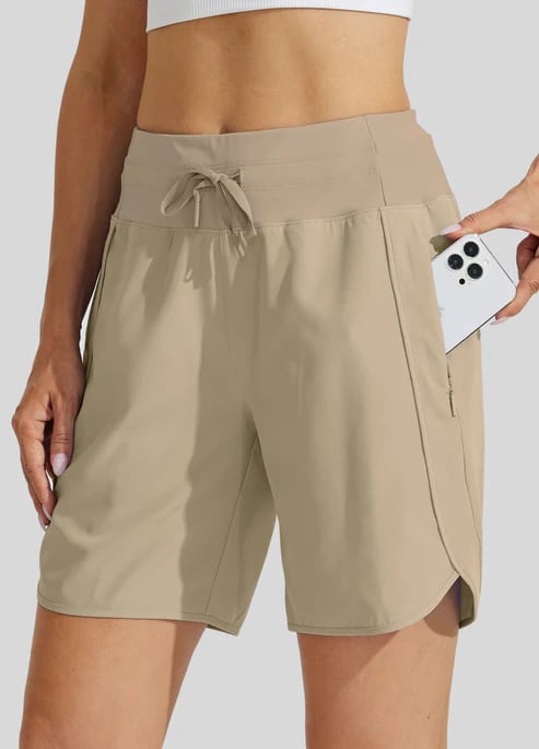 Tyrelle - Dames sportshort met hoge taille en trekkoord