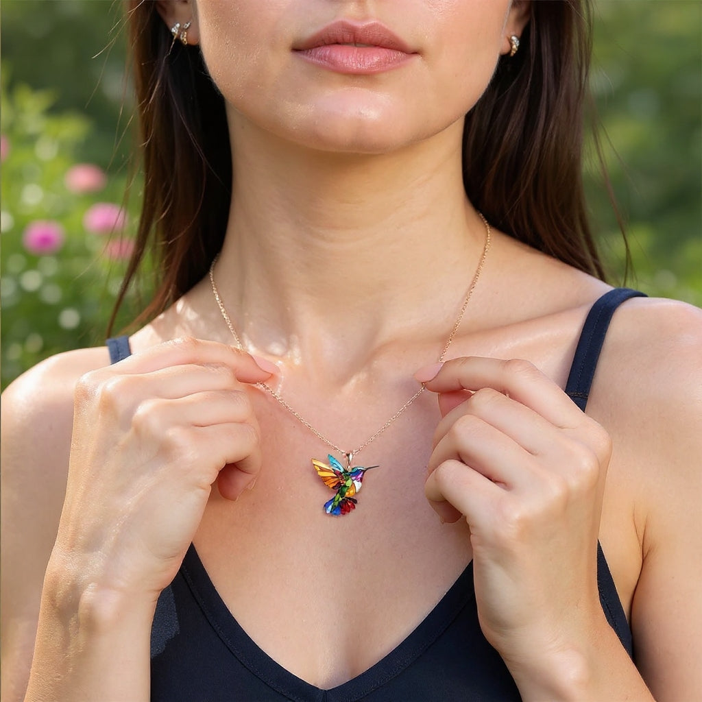 Helirianne - Elegante Hummingbird Ketting en Oorbellen