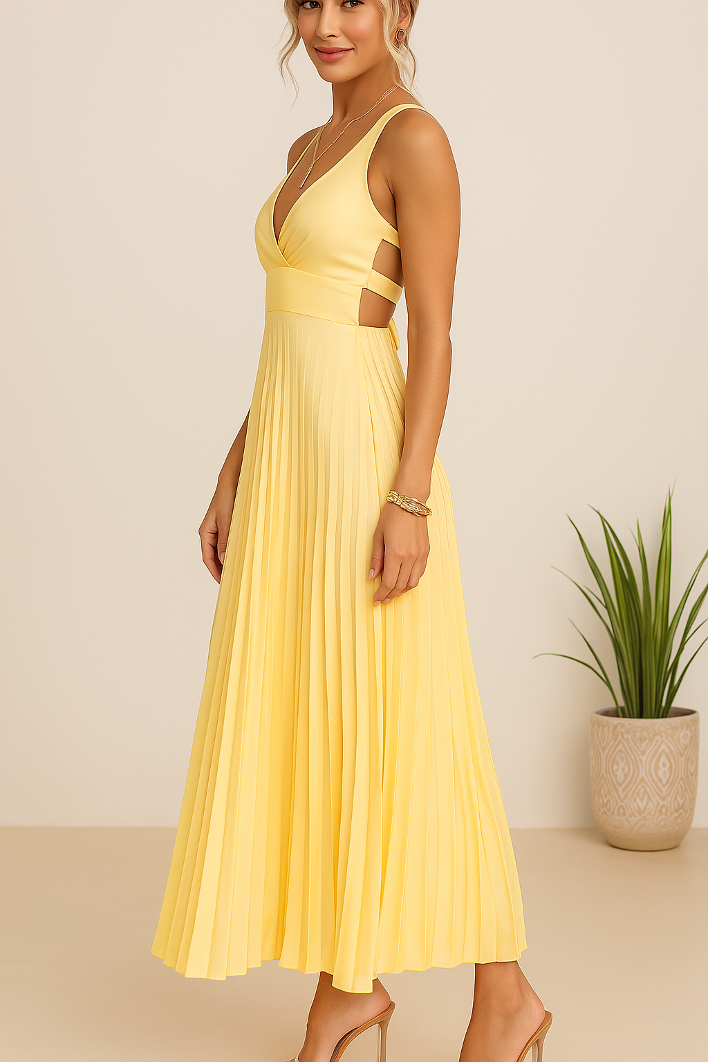 Oria - Elegante Geplooide Jurk