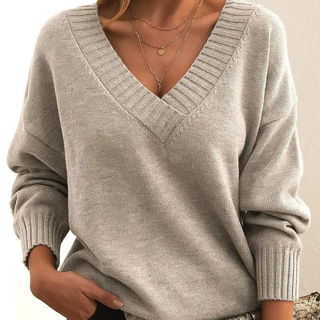Jovessina - Elegante V-Hals Trui met Lange Mouwen