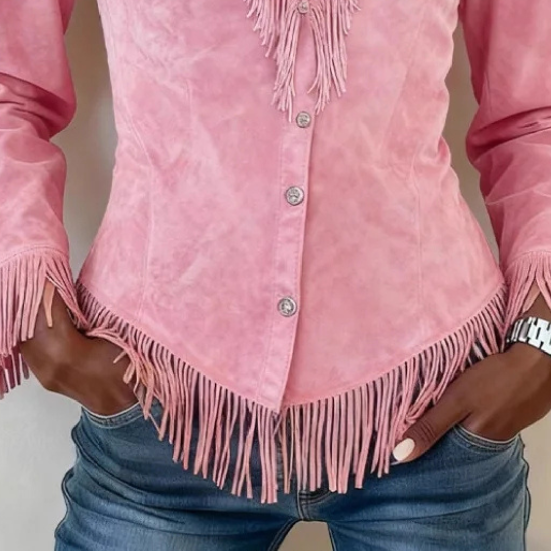 Gwenelivelle - Suède Boheemse Blouse met Franje