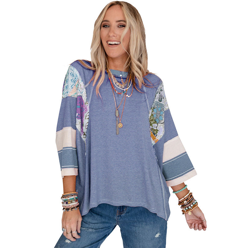 Mirelya - Top Batwing Patchwork Licht