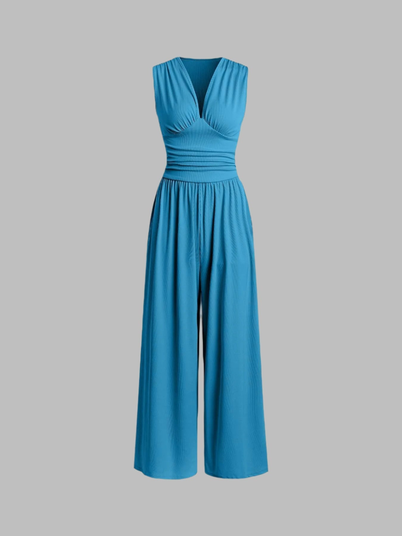 Selenae - Chique brede mouwloze jumpsuit