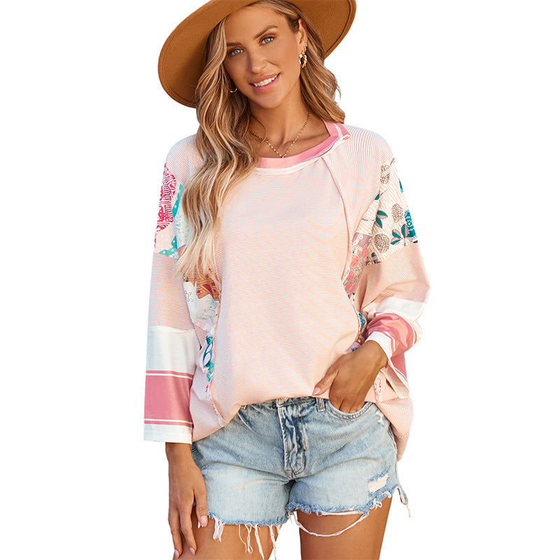 Mirelya - Top Batwing Patchwork Licht