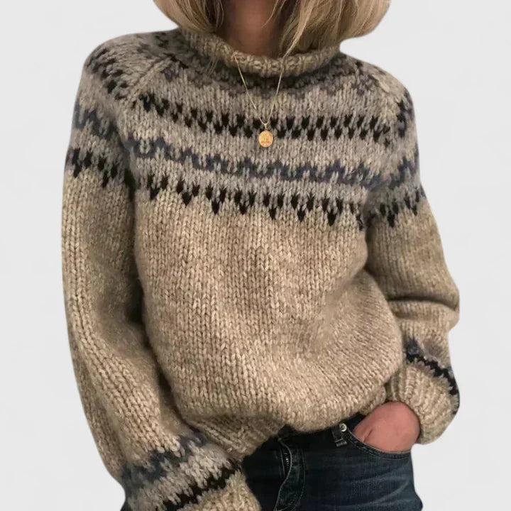 Faylorina - Verfijnde Trui met Scandinavische Patronen