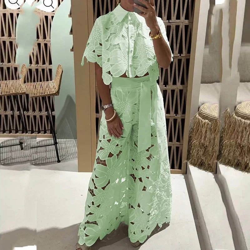 Raïssa - Dames Lace Cut-Out Set - 2 Stuks