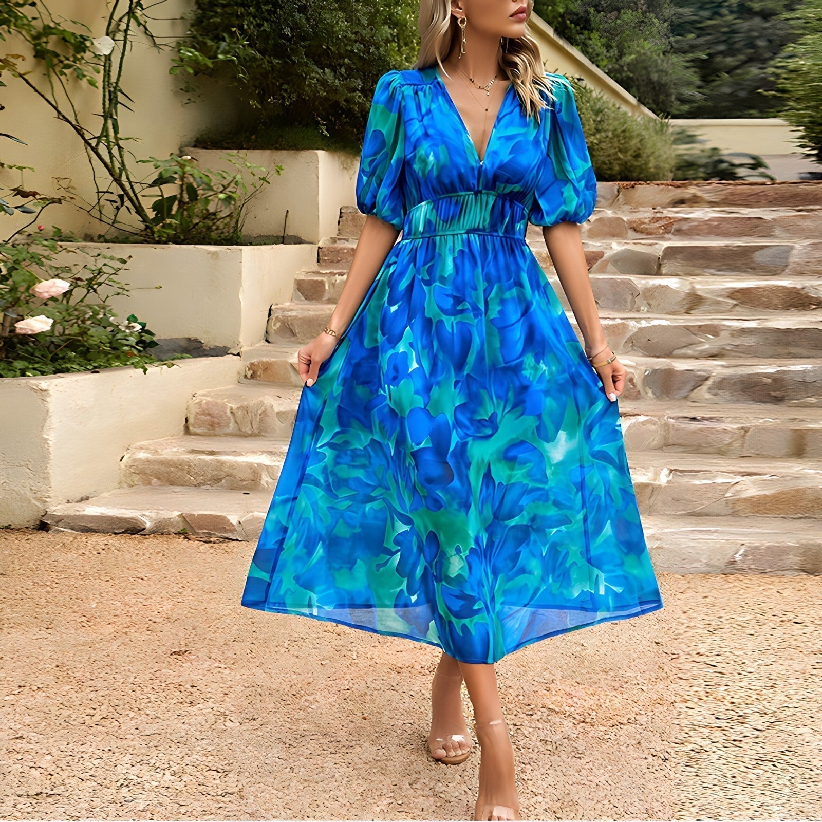 Téa - Elegante jurk met V-hals