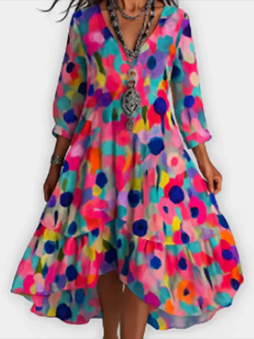 Ravina - Elegante en lichte Vintage Bloemenjurk