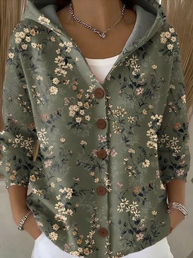 Neravellora - Artistieke Cardigan met Knopen en Kap
