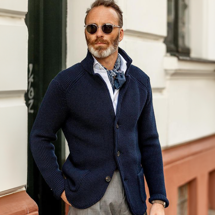 Arnaud - Heren Retro Cardigan