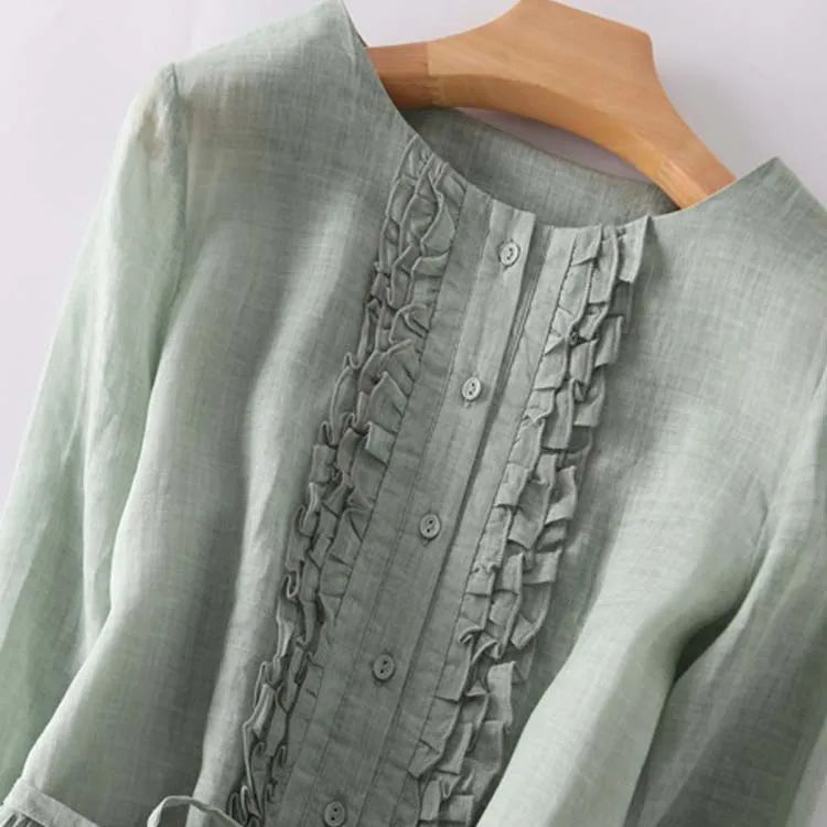 Tyrella - Dames Maxi Jurk van Luchtig en Vloeiend Linnen in Elegante Casual Stijl
