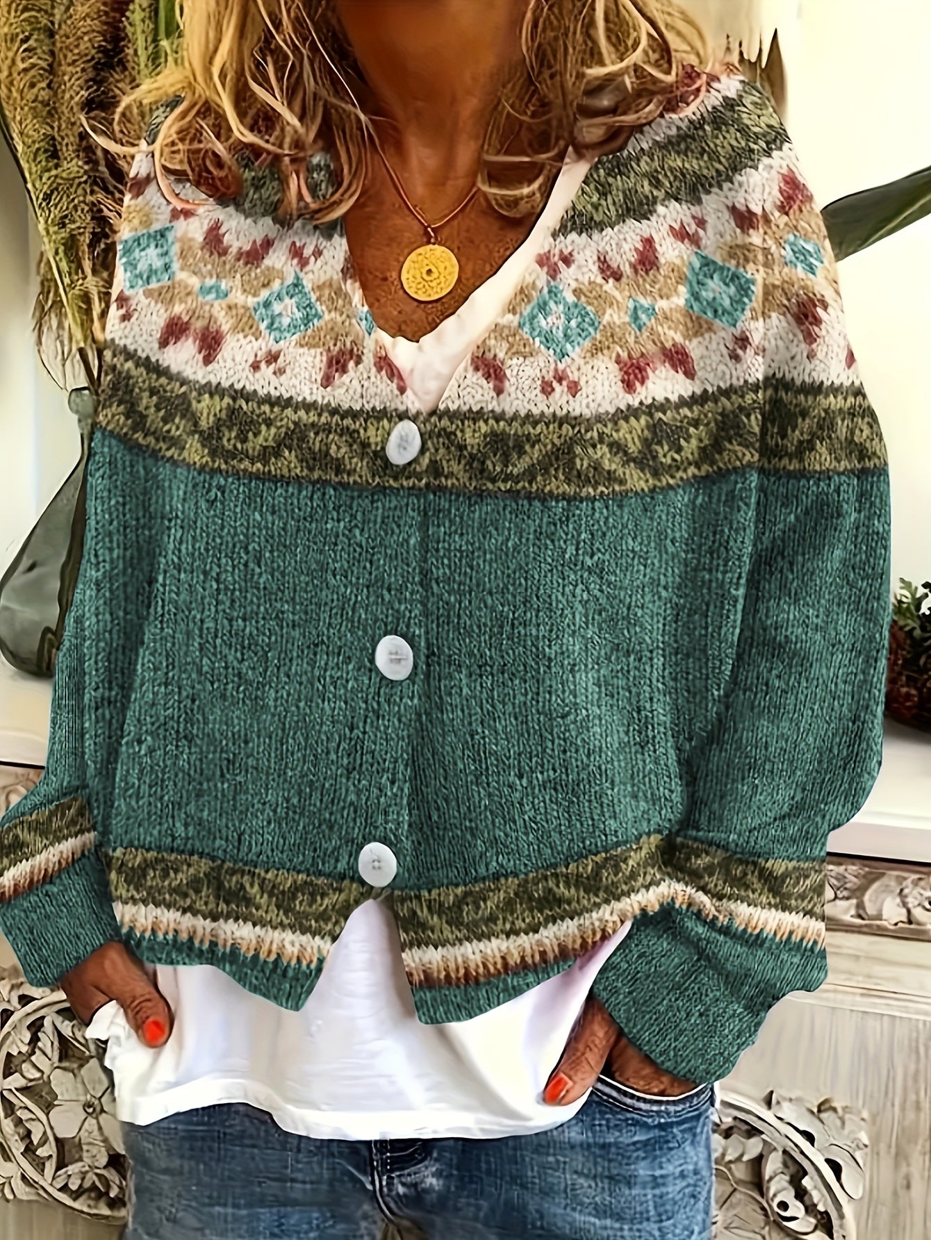 Ceralivra - Elegante Gebreide Cardigan met Vintage Charme