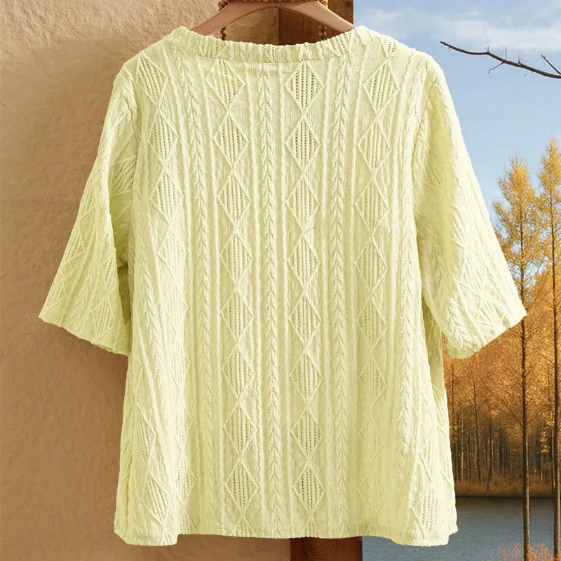 Enora - Dames opengehaakte cardigan met 3/4 mouwen