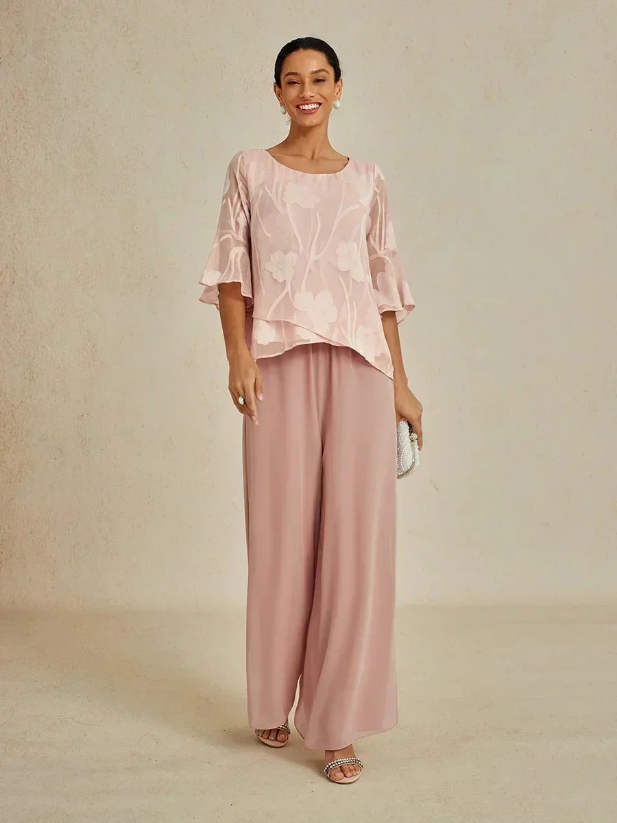 Marilivra - Rechte Broek met Chiffon Split