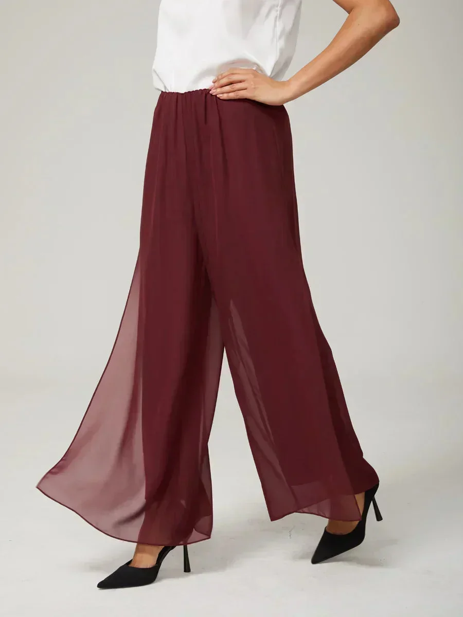 Marilivra - Rechte Broek met Chiffon Split