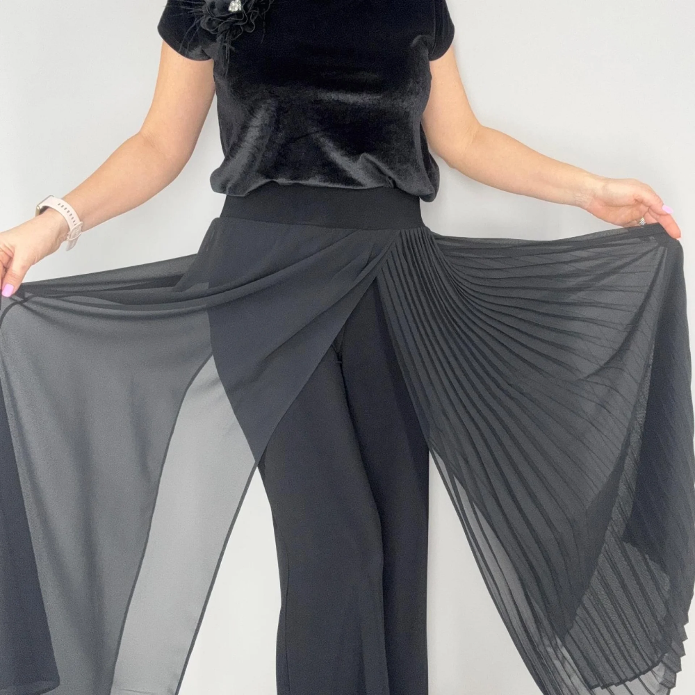Helissavine - Culotte Broek Met Transparante Lagen En Plooien