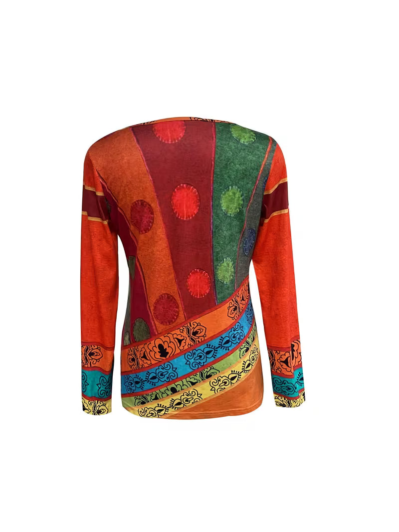 Doralivienne - Etnische Blouse met Lange Mouwen Chic