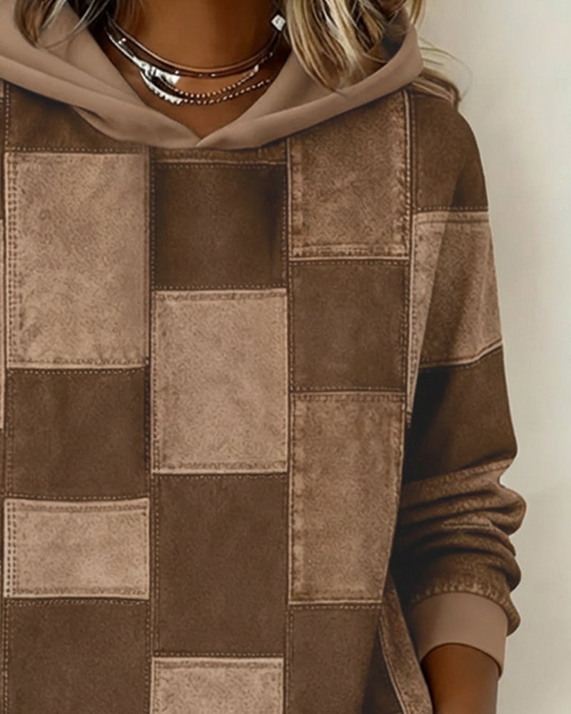 Gwenarissa - Moderne Denim Patchwork Hoodie