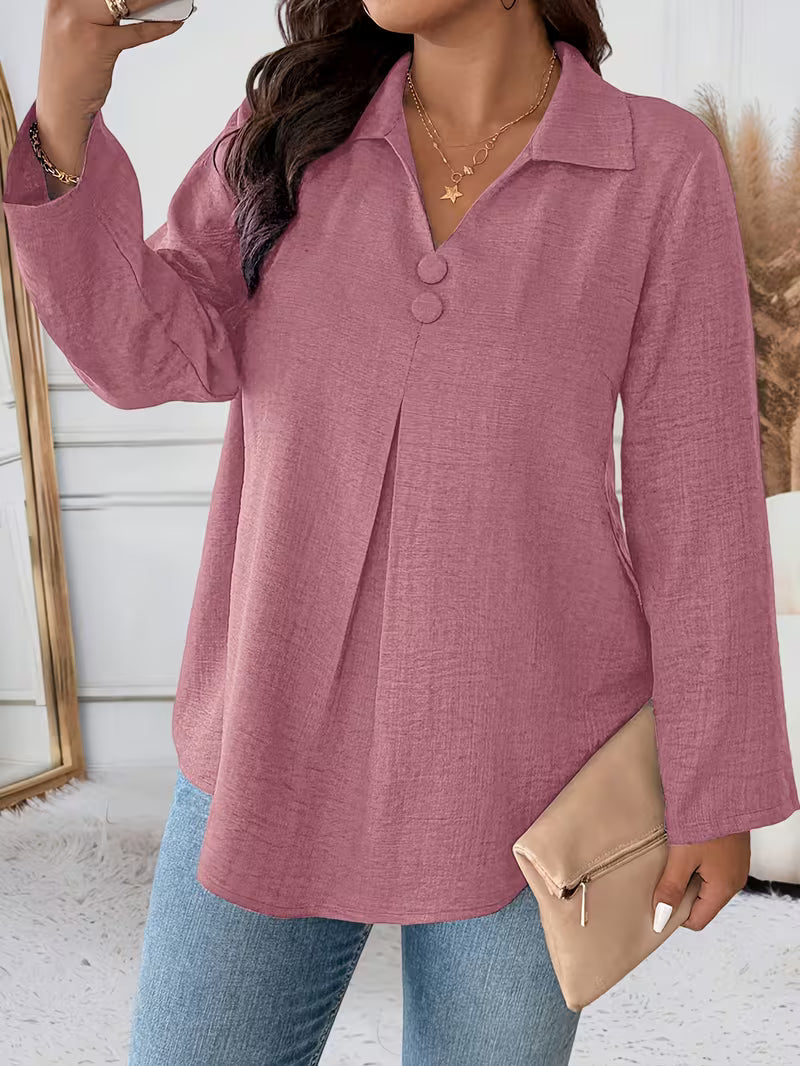 Elmyra - Elegante Knopfloze Fluid Chemise