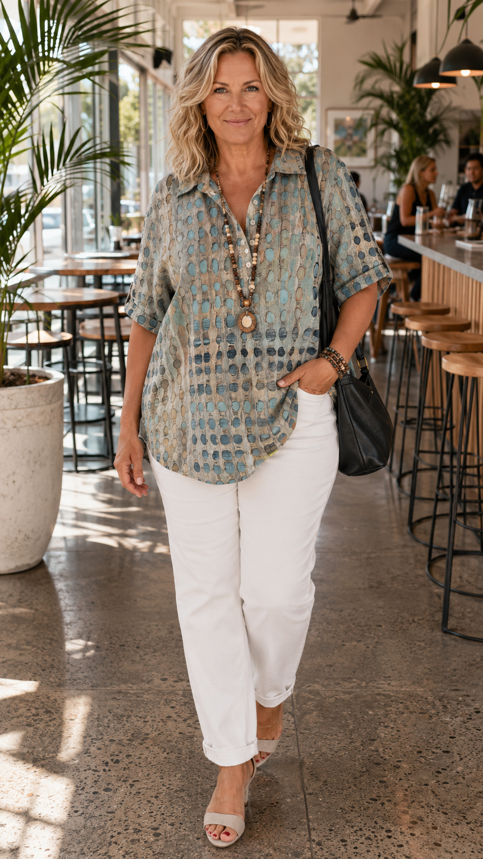 Hannelore - Dames top met opengewerkte details, casual snit