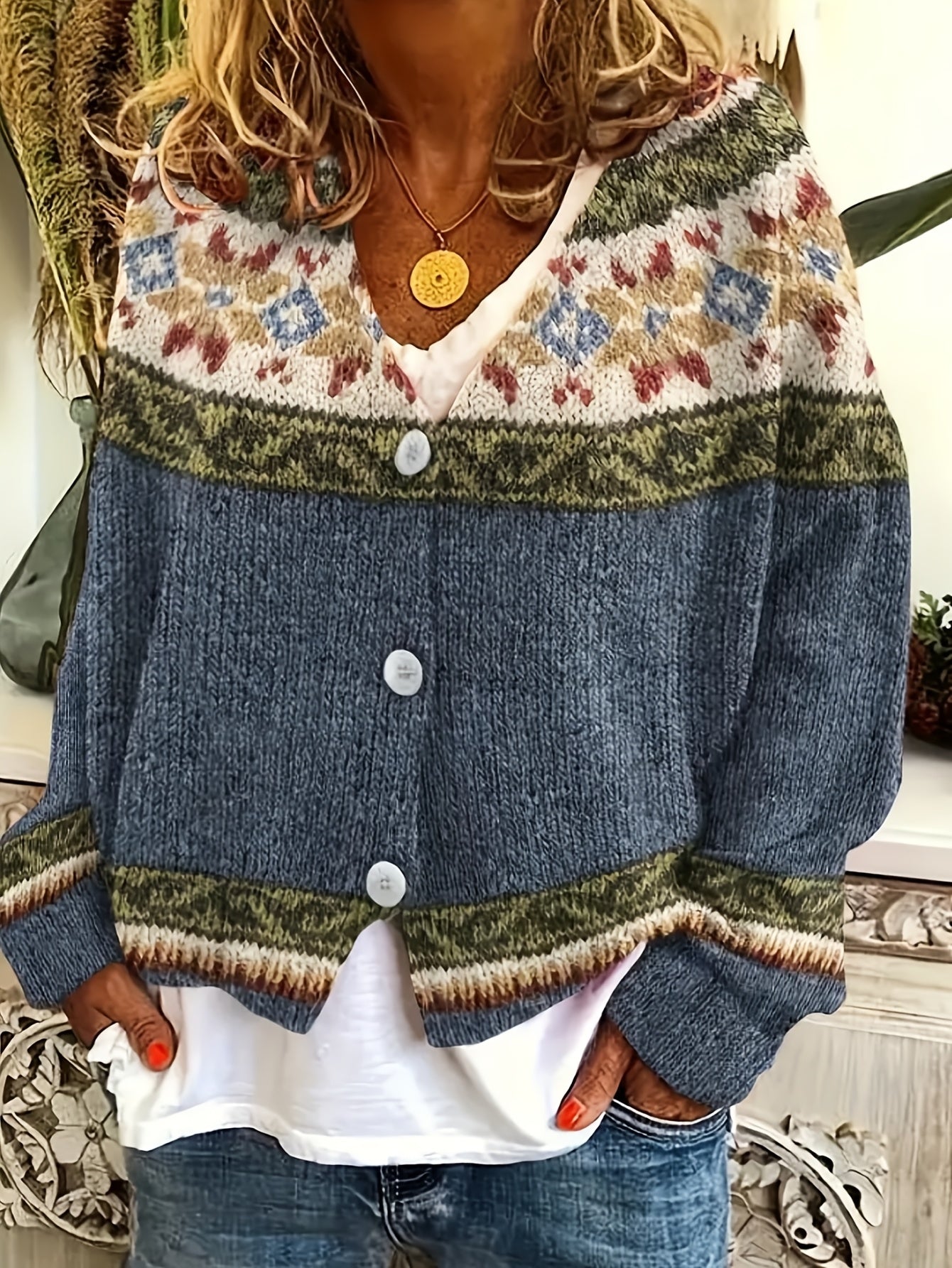 Ceralivra - Elegante Gebreide Cardigan met Vintage Charme