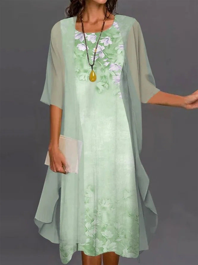 Nesoria - Tweedelig damesoutfit met bloemenprint in elegante stijl