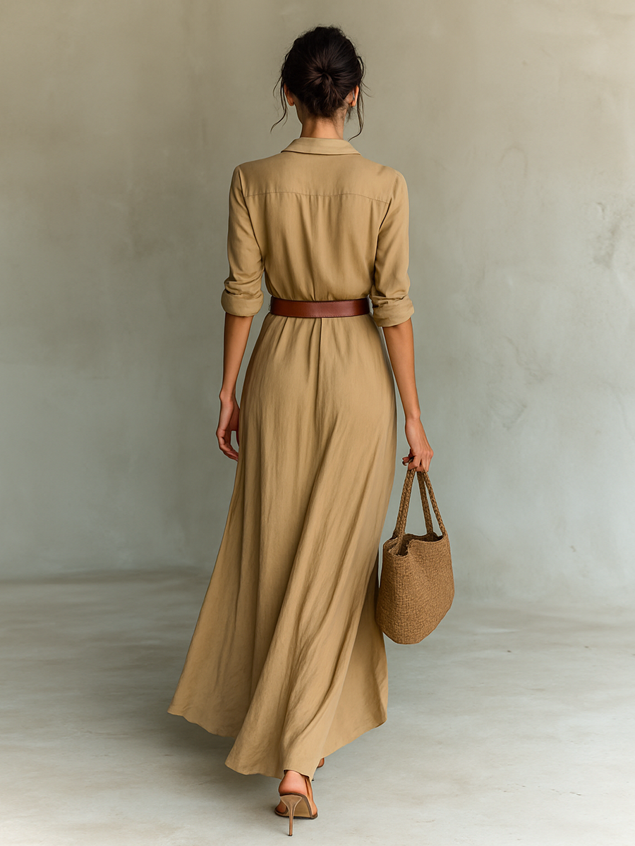 Joceline - Maxi jurk voor dames met een ceintuur