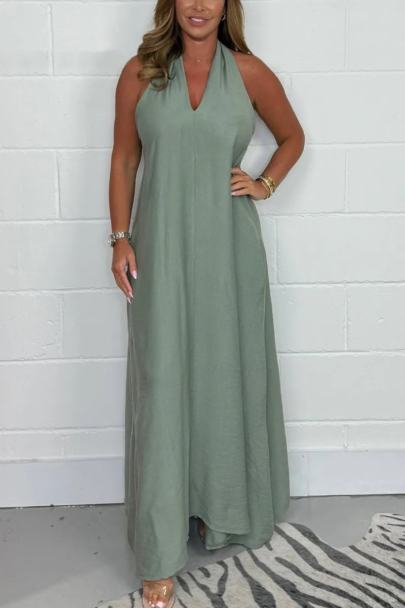 Serafina - Vrouwen Floaty T-Back Maxi Dress