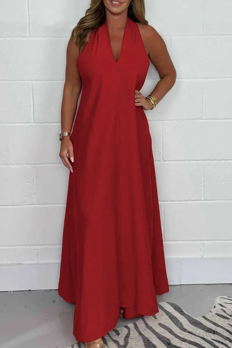 Serafina - Vrouwen Floaty T-Back Maxi Dress