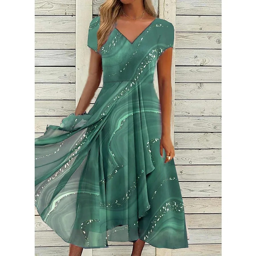 Rosalinde - Midi-jurk met V-hals