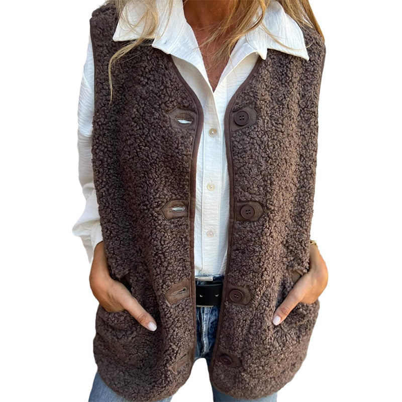 Nahla - Kort vest met warme knopen