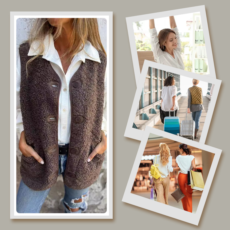 Nahla - Kort vest met warme knopen