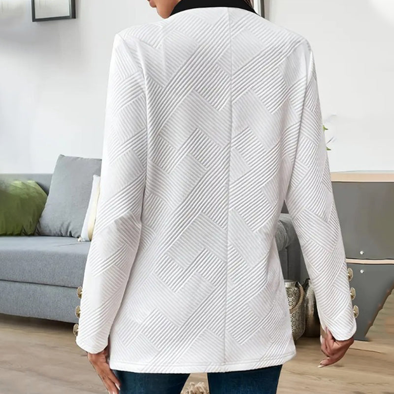 Thalorienne - Elegante Damesjas met Kleurblokken en Open Voorkant