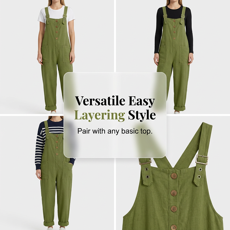 Blyora - Ruime dames overall casual stijl met verstelbare schouderbanden, luchtige broek