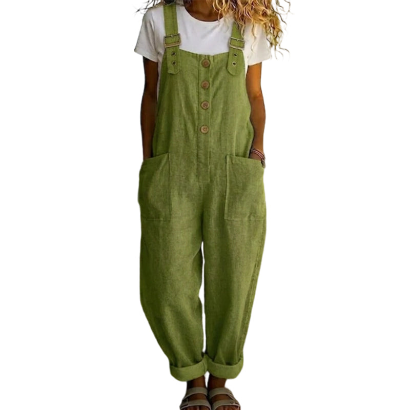 Blyora - Ruime dames overall casual stijl met verstelbare schouderbanden, luchtige broek